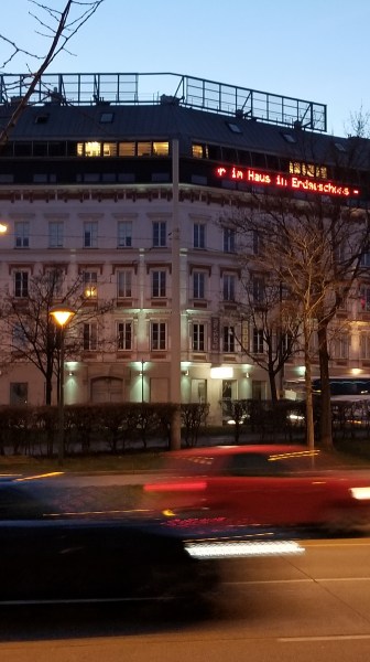 An old building with a modern fifth floor. According to our guide, the bottom three floors are likely rented on various levels of subsidy, while the top floor is likely owned by its residents. This helps lower costs for everyone involved.