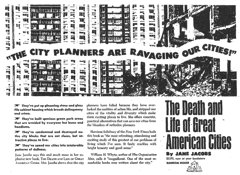 An ad for The Death and Life of Great American Cities. Credit: pdxcityscape on Flickr.