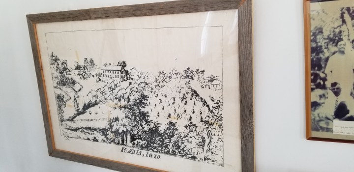 A drawing of Icaria in 1870.